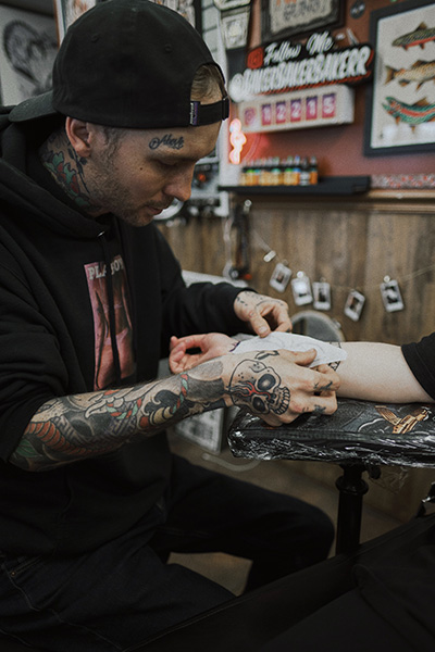 Baker, tattoo artist at East Main Ink, Bozeman, MT