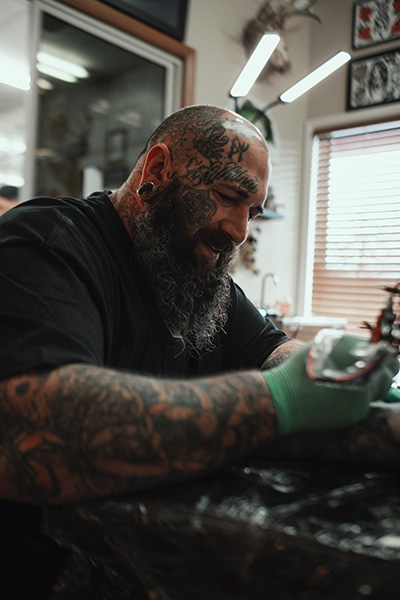 Justin, tattoo artist at East Main Ink, Bozeman, MT